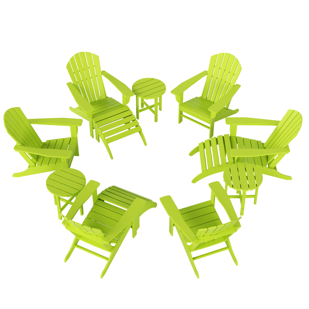 Dylan 12-Piece Outdoor Adirondack Chair With Ottoman And Side Table