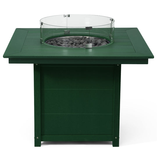 Helios Modern Outdoor Patio Propane 42" Square Fire Pit Table