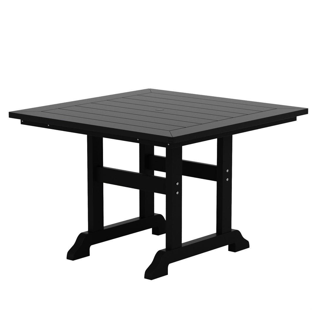 Malibu 5-Piece HDPE Square Patio Dining Table Set with Foldable Chairs
