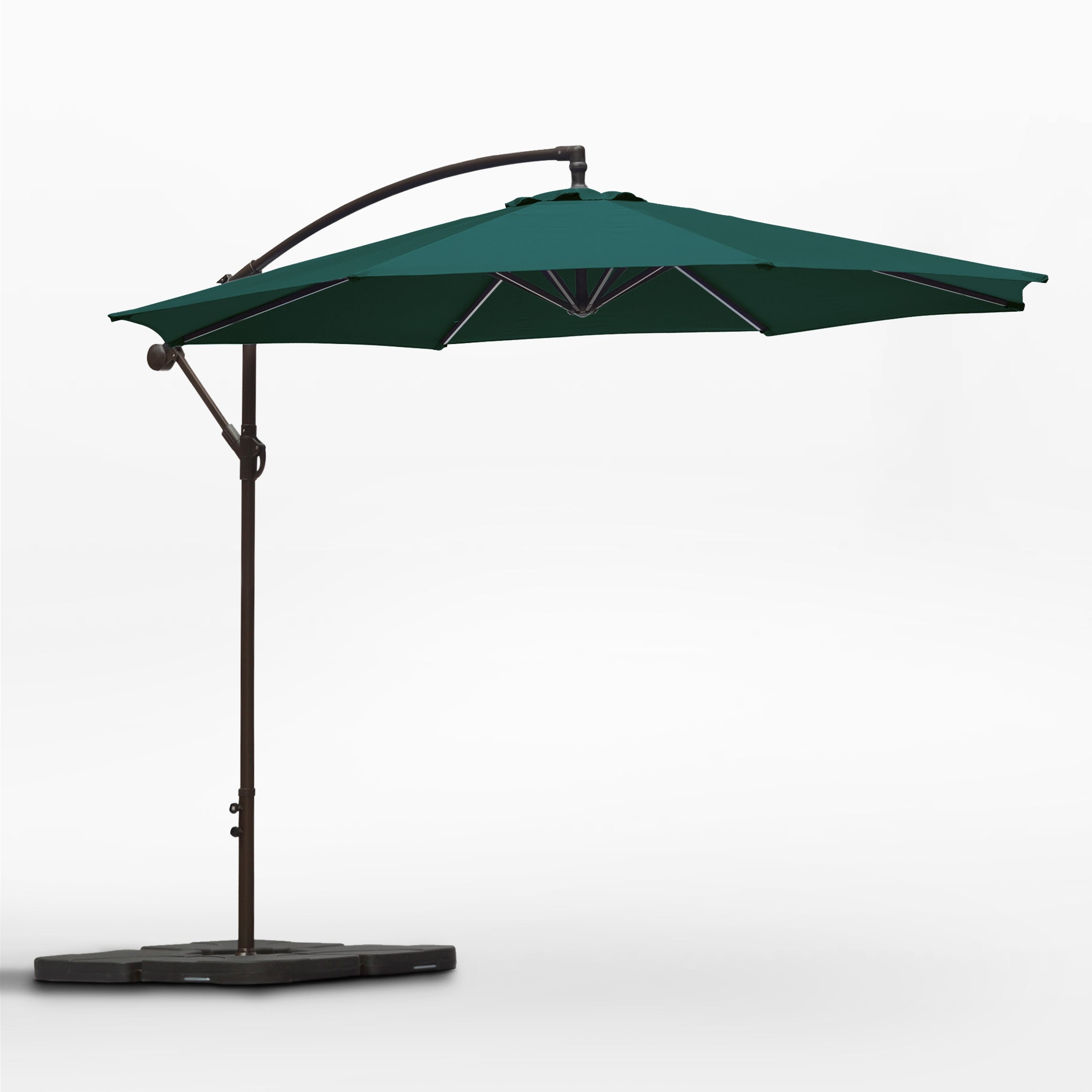 Julia 10 ft. Outdoor / Patio Cantilever Hanging Umbrella with weight base kit