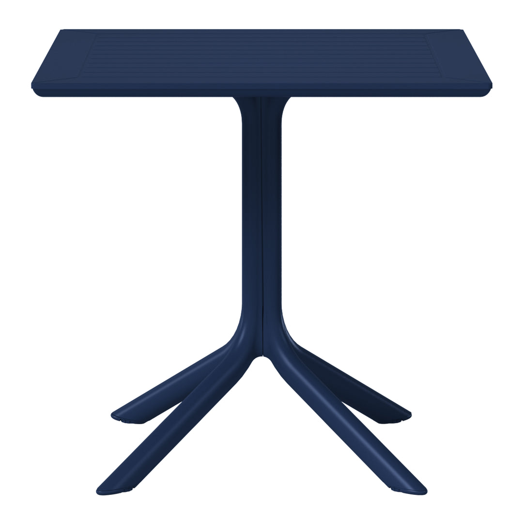 Playa 31.5" Square Outdoor Plastic Resin Patio Dining Table for 4