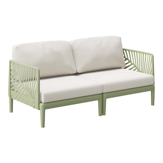 Playa Modern Outdoor Polypropylene Resin Deep Seating Patio Loveseat