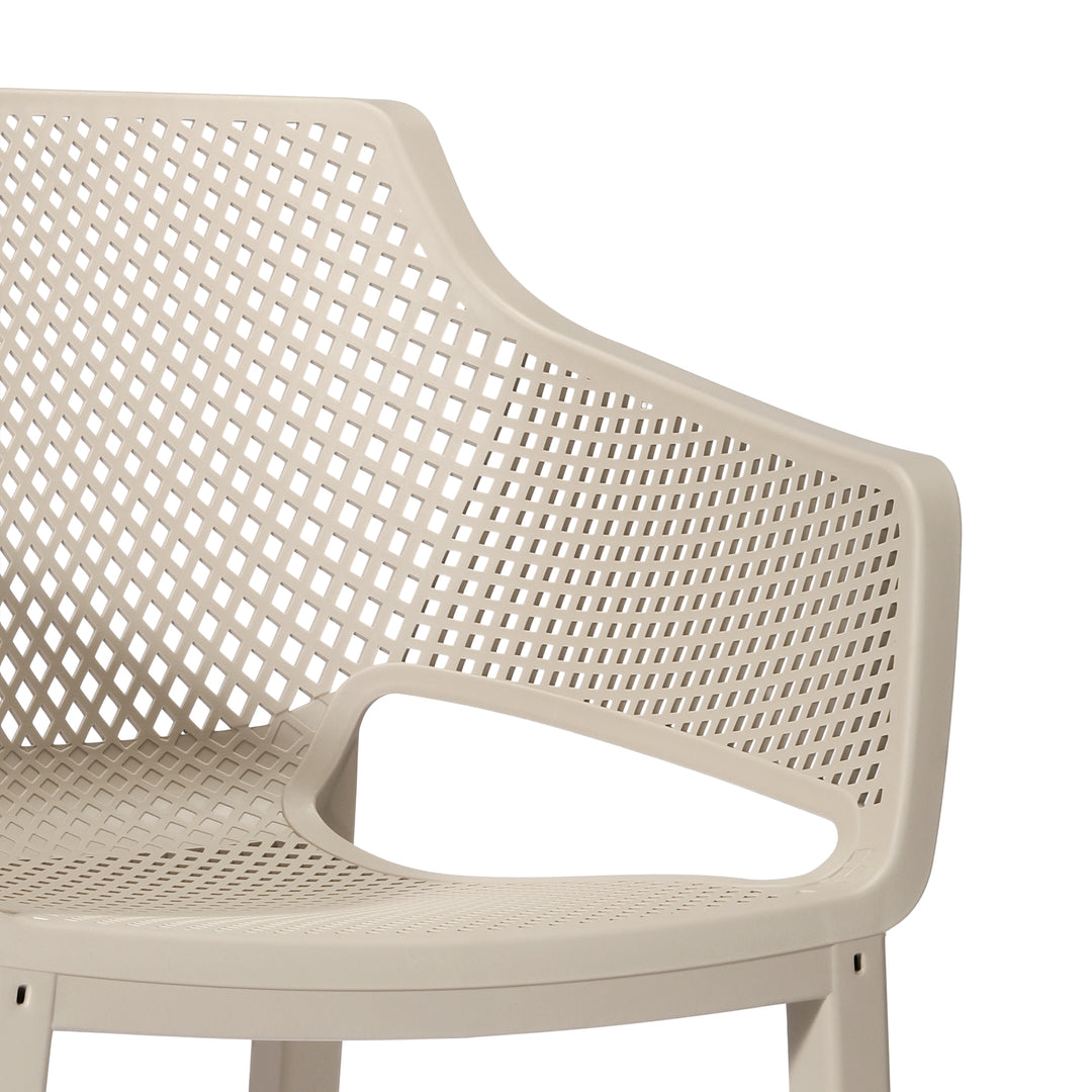 Playa Outdoor Modern Stackable Plastic Resin Patio Dining Armchair (Set of 4)
