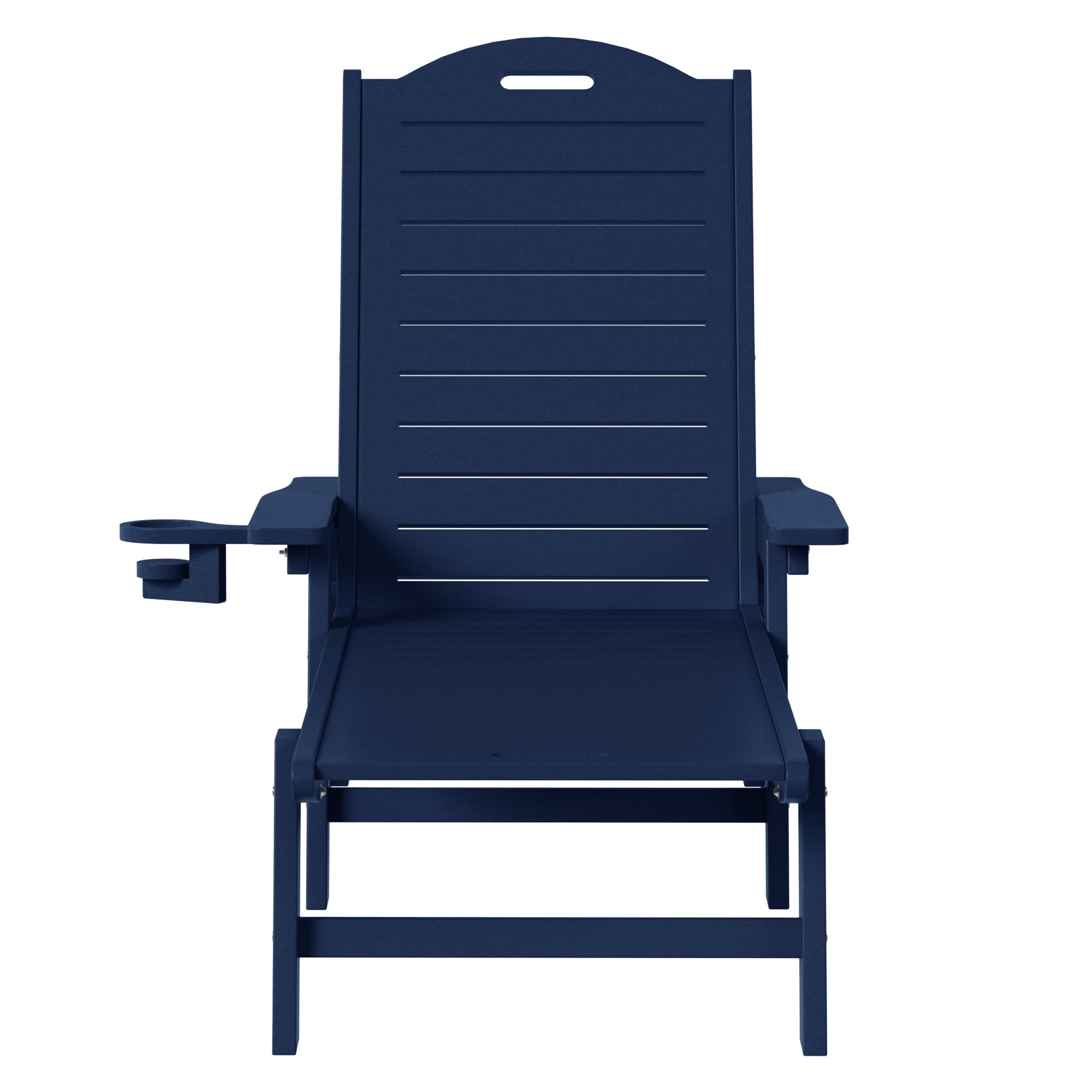 Aruba Outdoor HDPE Patio Chaise Lounge With Wheels & Cup Holder