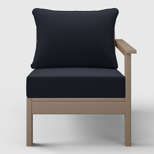 Avalon Outdoor Patio HDPE Right Arm Sectional Corner Club Chair with Patio Cushions