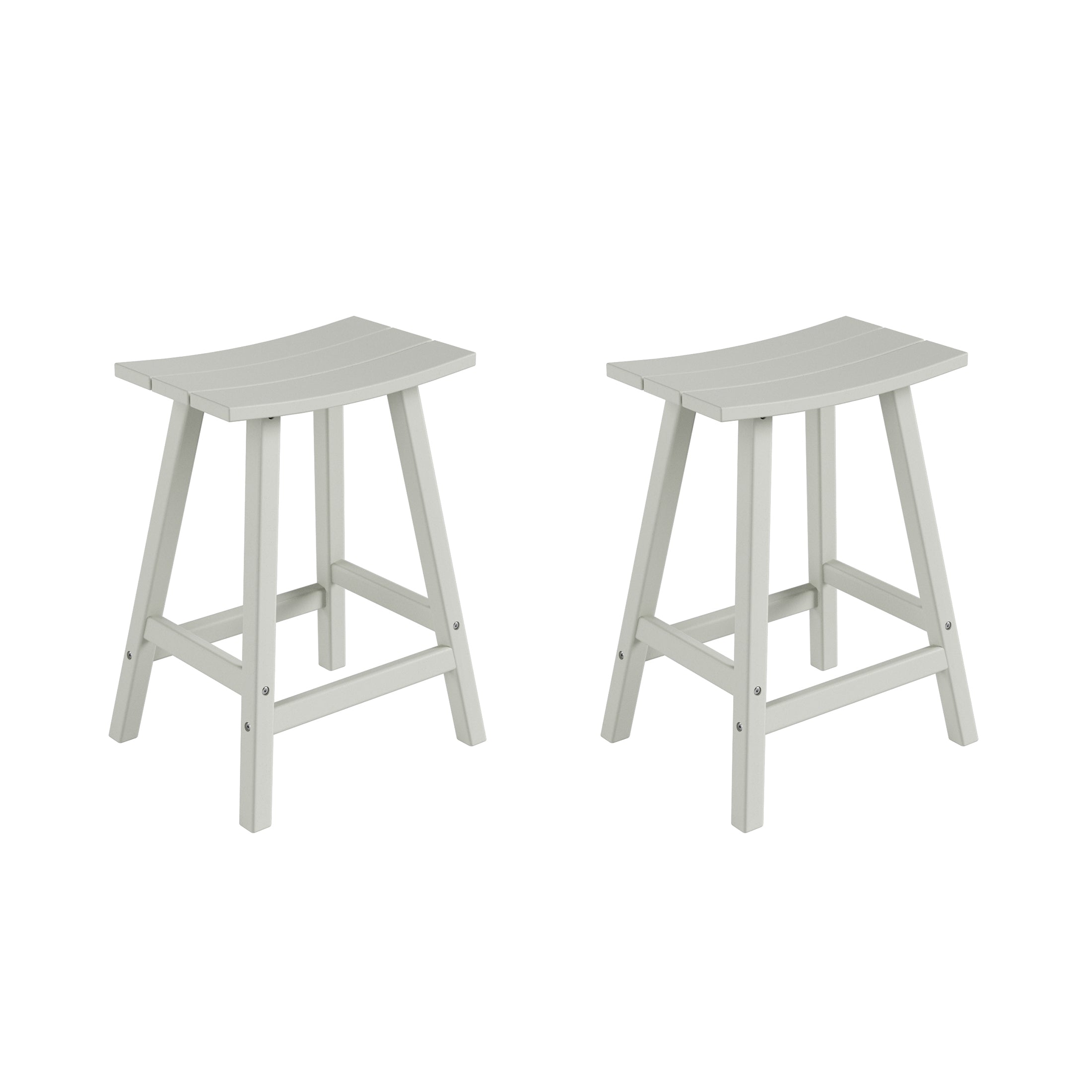 Malibu 24" HDPE Outdoor Patio Counter Height Bar Stools (Set of 2)