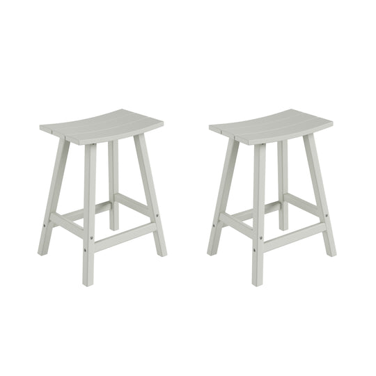 Malibu 2 piece set of 24" height Outdoor / Patio Saddle bar stools
