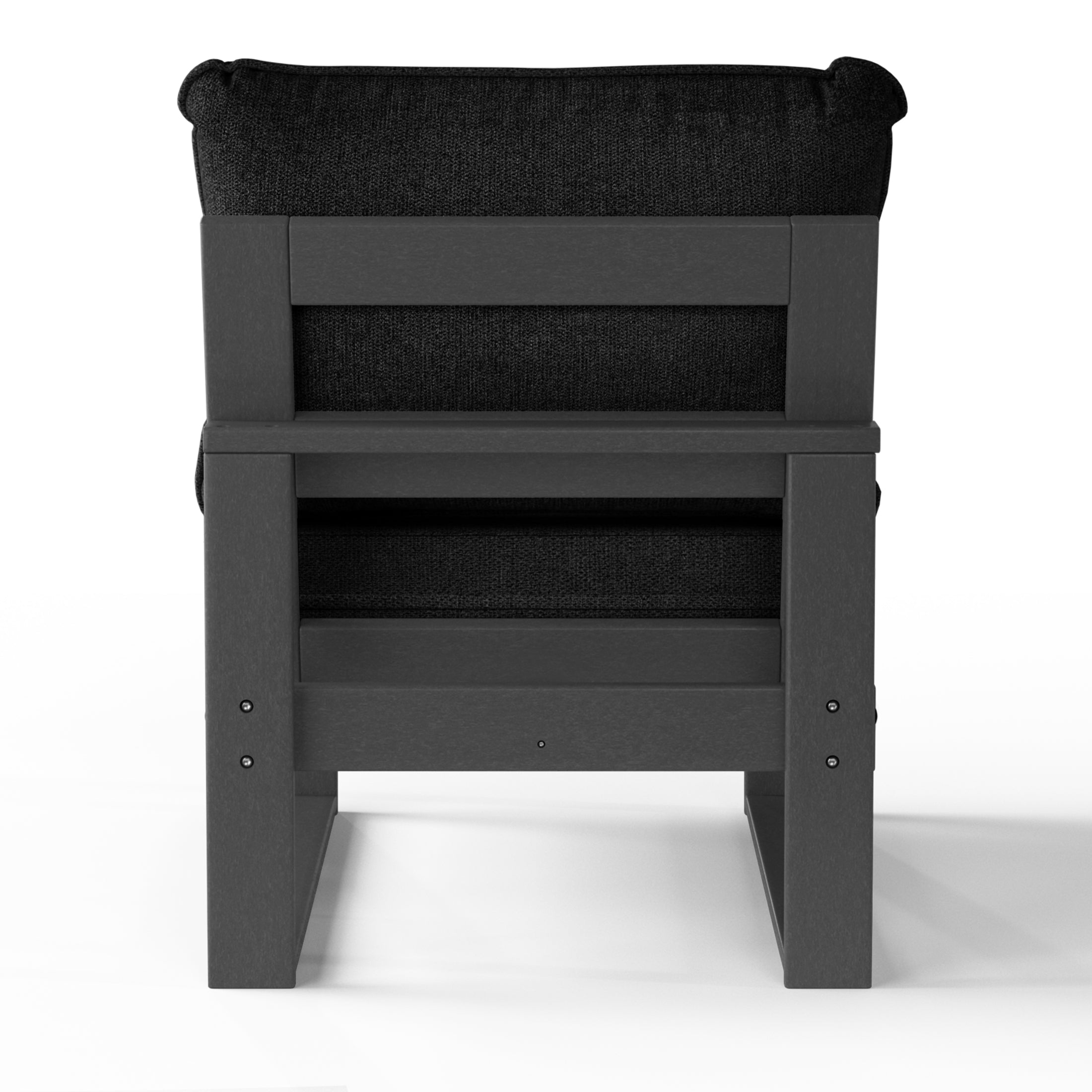 Montara Outdoor HDPE Sectional Armless Chair with Water-Proof Patio Cushions