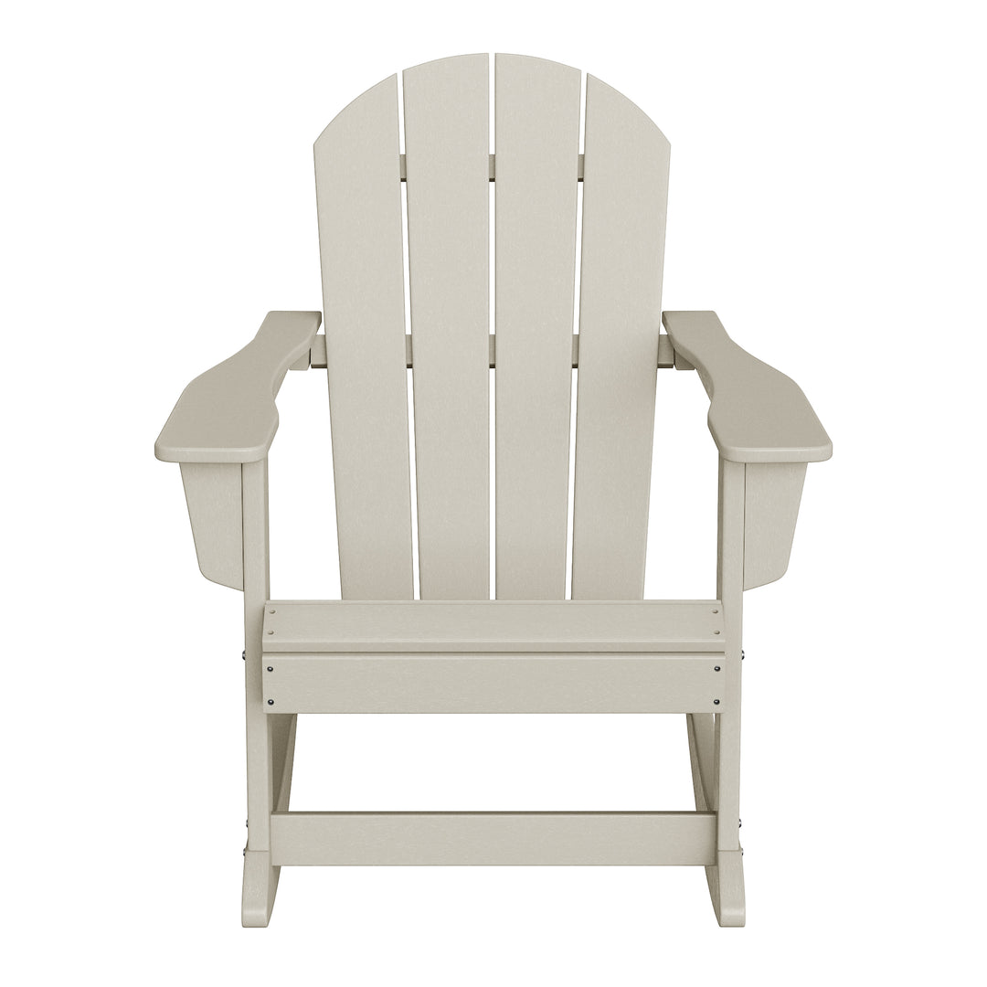 Malibu 3-Piece set Outdoor / Patio Poly Adirondack rocking chairs with a side table ( 2 seater )
