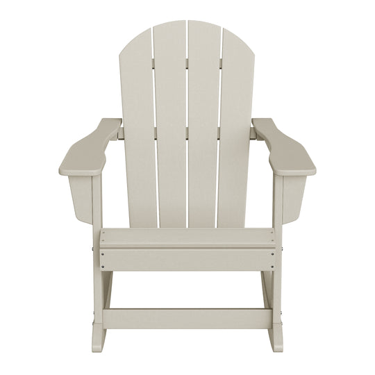 Malibu 3-Piece set Outdoor / Patio Poly Adirondack rocking chairs with a side table ( 2 seater )