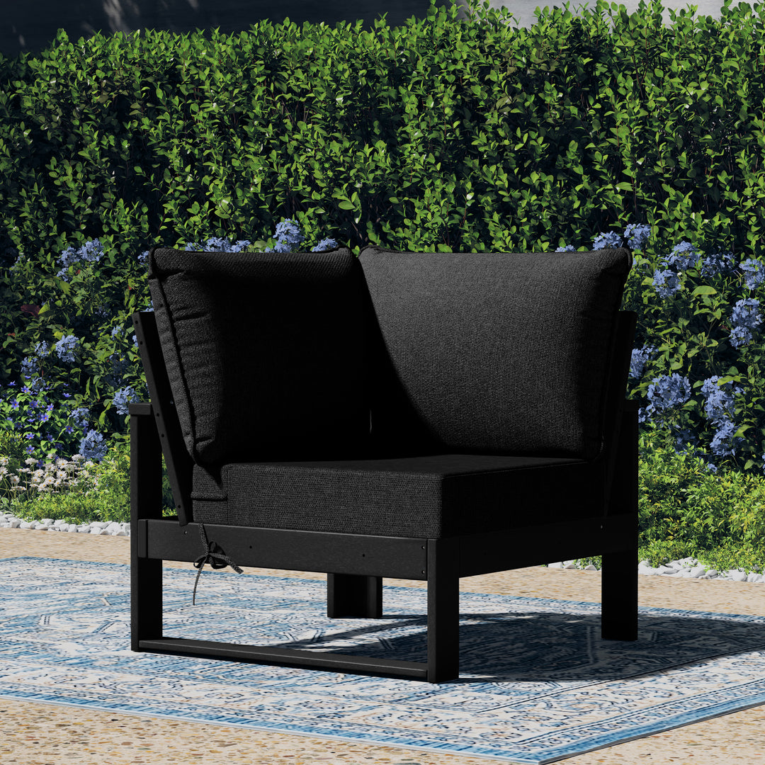 Outdoor HDPE Sectional Corner Sofa Seat with Water-Proof Cushions