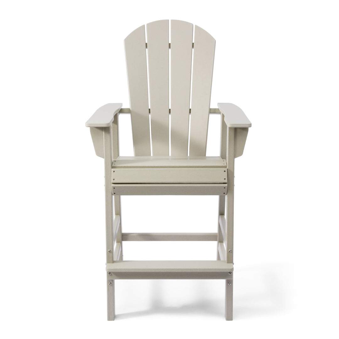 Malibu Outdoor HDPE Tall Adirondack Bar Height Chair With Cup Holder