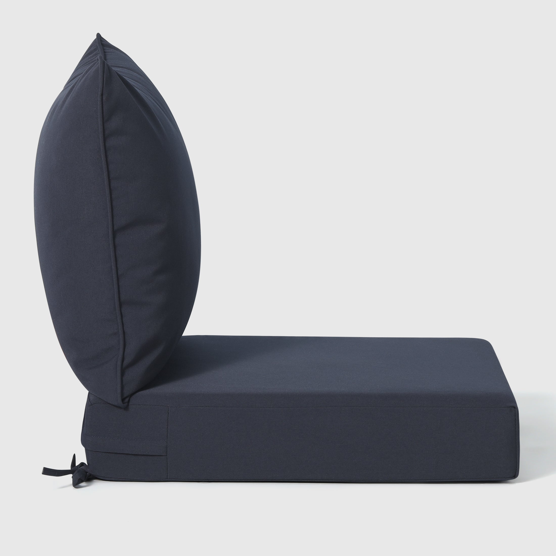 Solace Water Repellent Outdoor 2-Piece Deep Set Patio Seat Back Chair Cushions, 25" x 25"