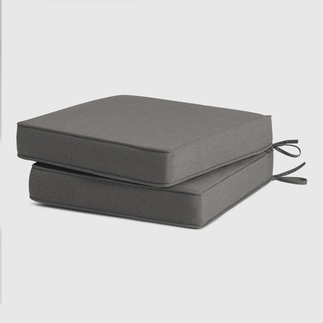 Solace Outdoor Patio Furniture Seat Chair Square Cushions with Piping. Set of 2, 20" x 19"