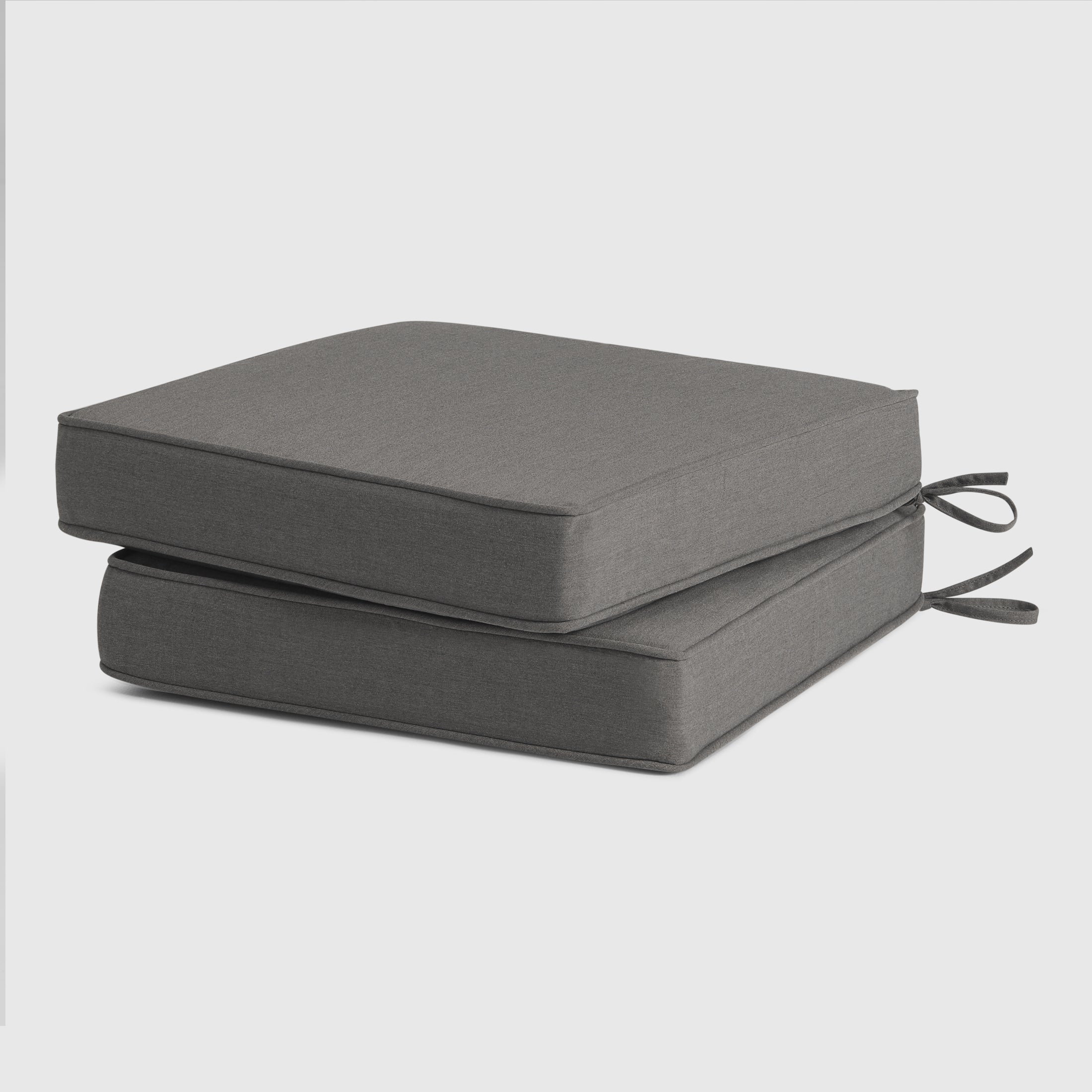 Solace Outdoor Patio Furniture Seat Chair Square Cushions with Piping. Set of 2, 20" x 19"
