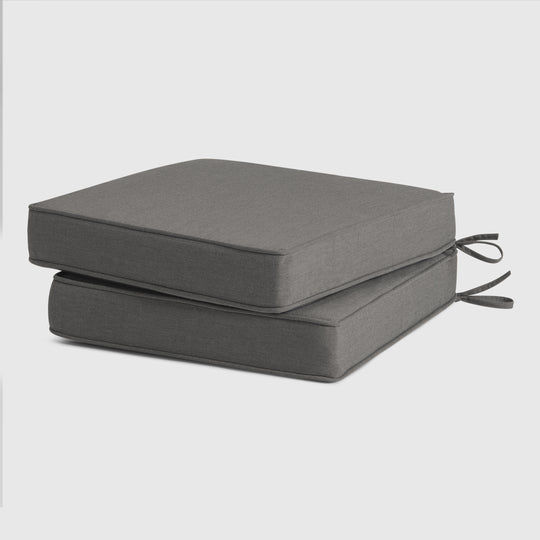 Solace Outdoor Patio Furniture Seat Chair Square Cushions with Piping. Set of 2, 20" x 19"