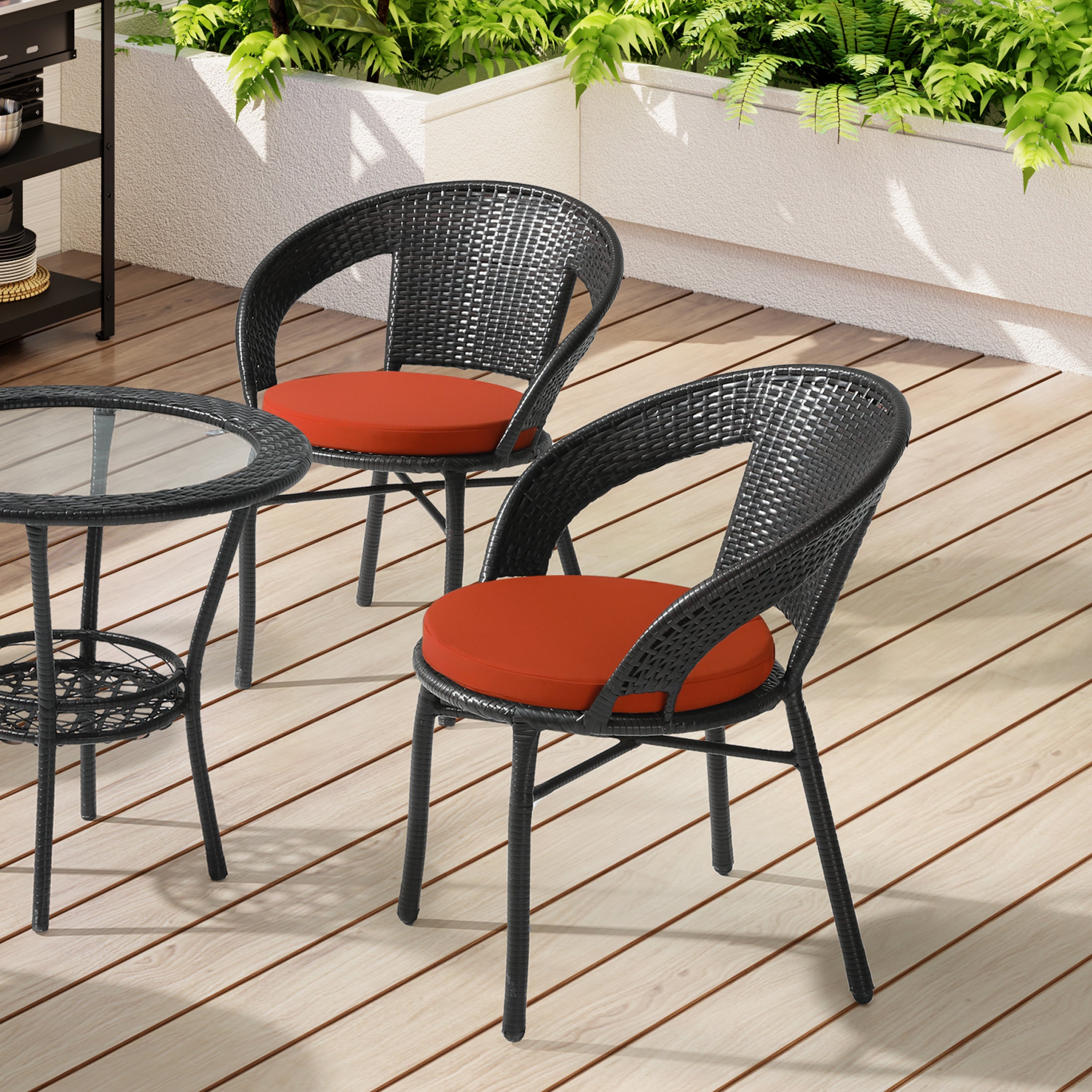 Solace Outdoor Patio Kitchen Dining Chair Seat Cushions Set of 4