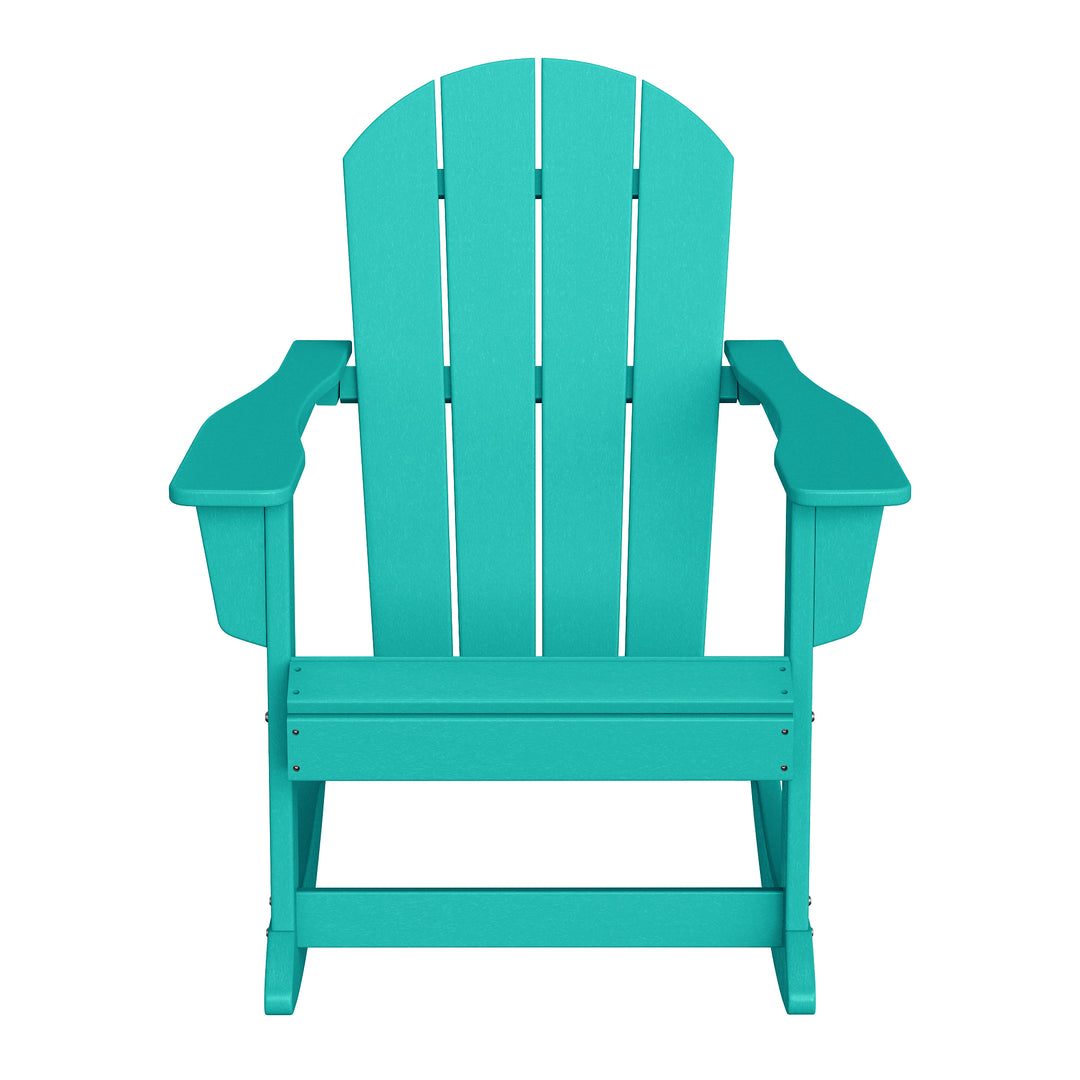 Malibu 3-Piece set Outdoor / Patio Poly Adirondack rocking chairs with a side table ( 2 seater )