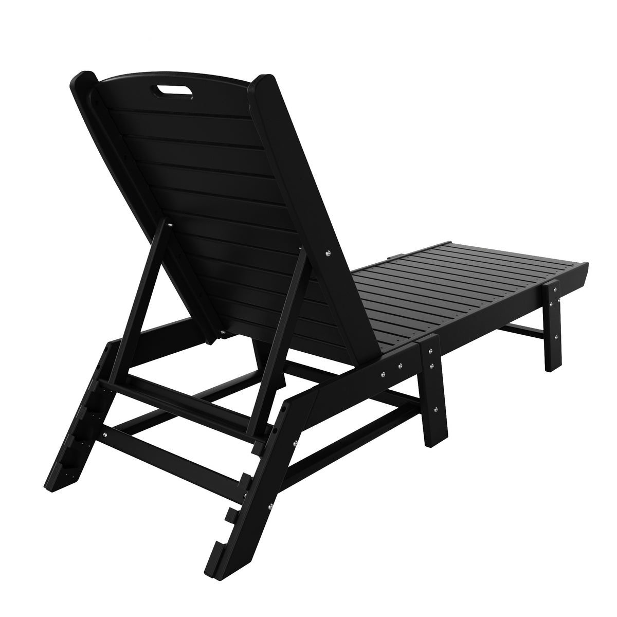 Malibu adjustable reclining chaise lounge in Black, view 4