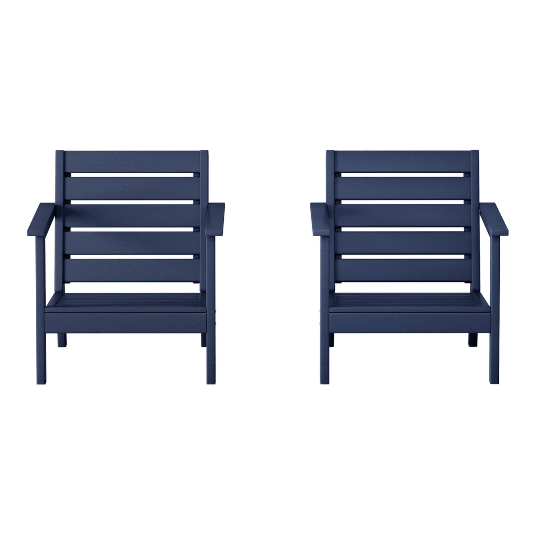 Avalon Outdoor Patio HDPE Deep Seating Armchair (Set of 2)