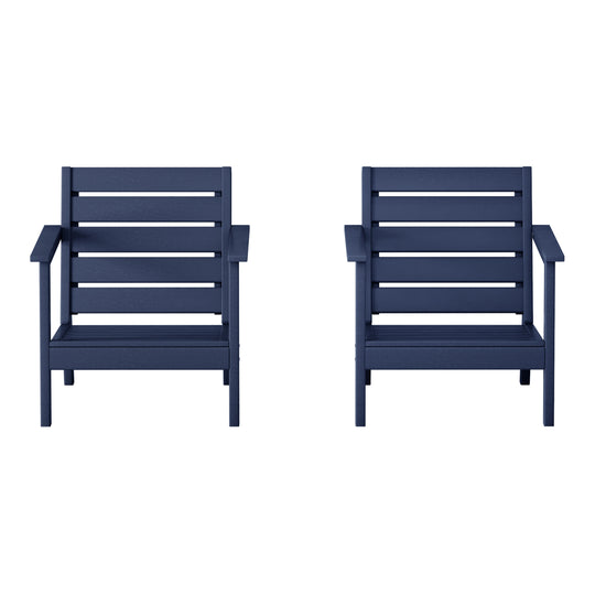 Avalon Outdoor Patio HDPE Deep Seating Armchair (Set of 2)