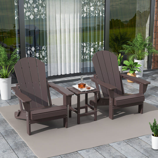 Malibu Westintrends 3-Piece set Outdoor / Patio Poly Adirondack chair set with a side table ( 2 seater )