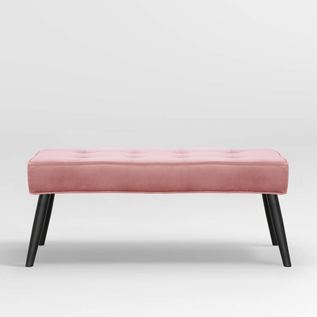 Wordford Button Tufted Velvet Upholstered Accent Bench