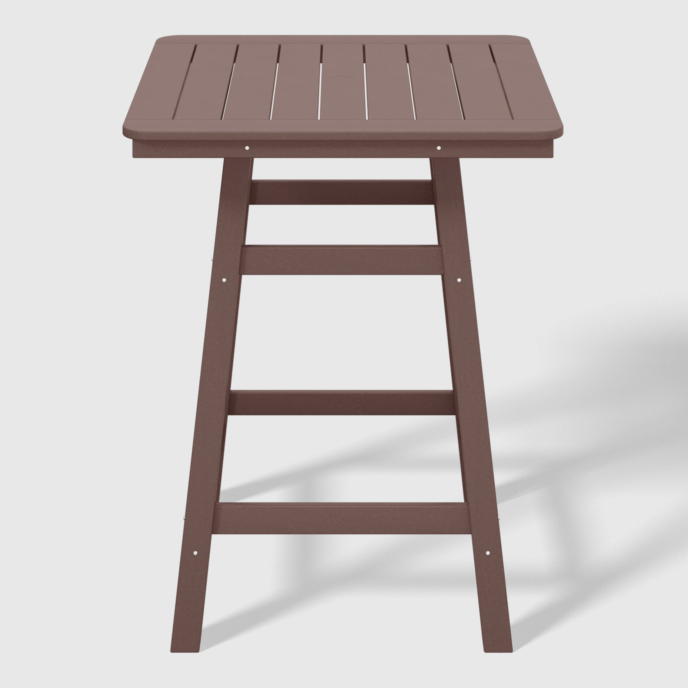 Malibu 30" Square Outdoor Patio Counter High Bistro Bar Table With Umbrella Hole