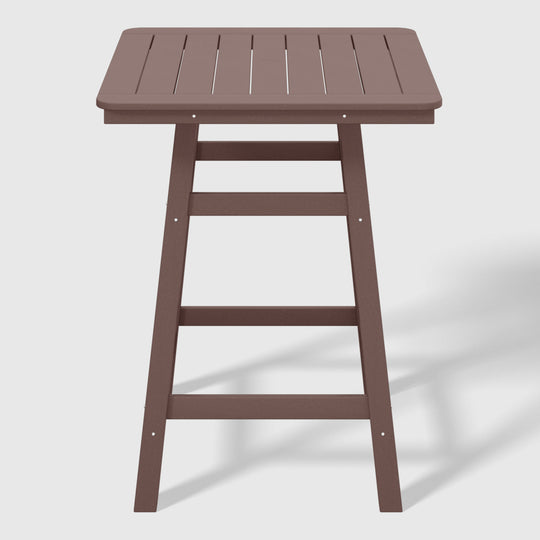 Malibu 30" Square Outdoor Patio Counter High Bistro Bar Table With Umbrella Hole