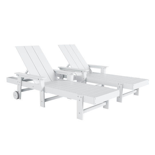 Ashore 2 Piece Reclining Chaise Lounge With Arms & Wheels