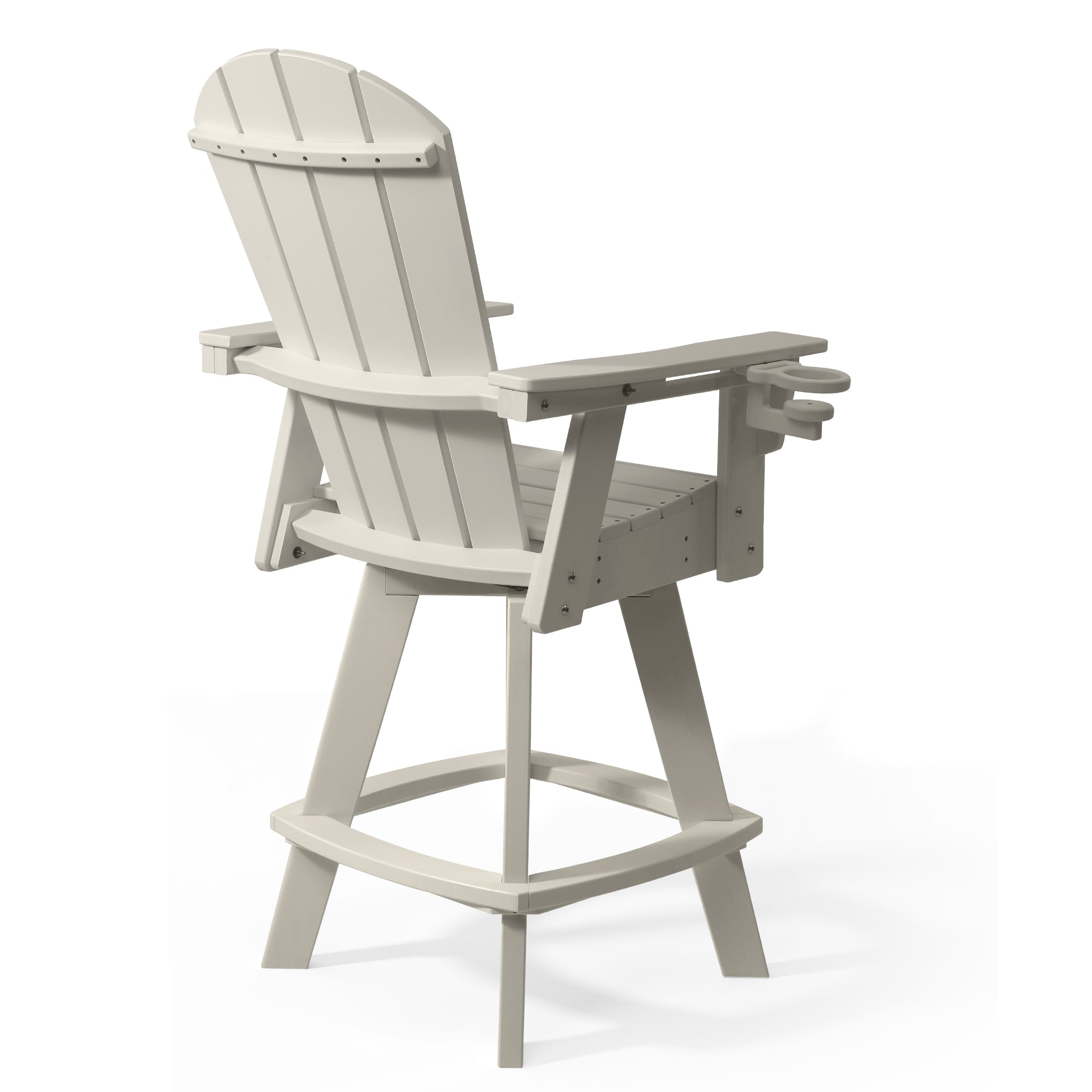 Malibu Outdoor HDPE Swivel Adirondack Bar Height Chair With Cup Holder