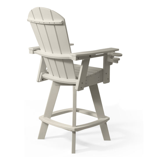 Malibu Outdoor HDPE Swivel Adirondack Bar Height Chair With Cup Holder