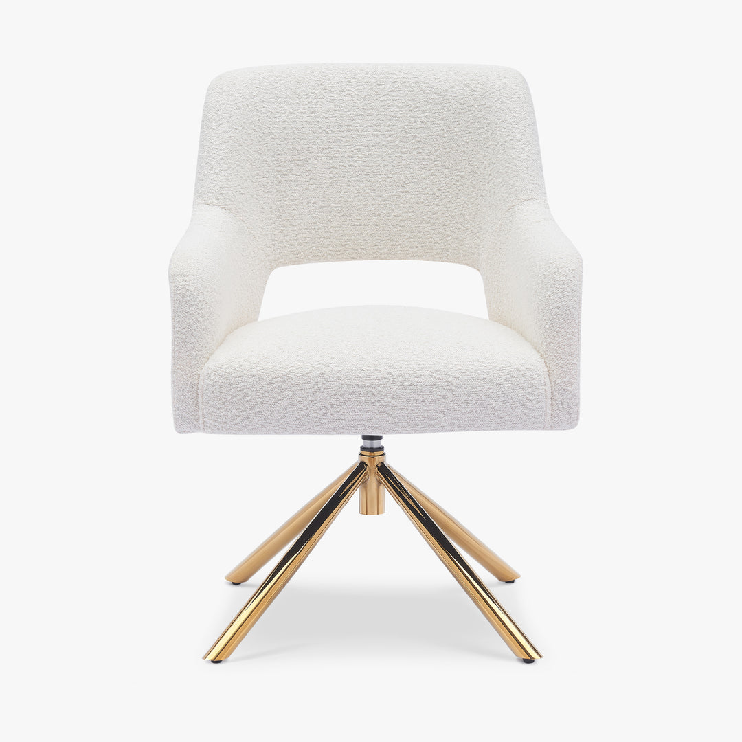 Genevieve Mid-Century Modern Wide Boucle Swivel Accent Arm Chair (Set of 4)