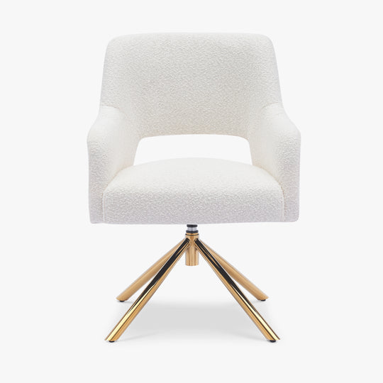 Genevieve Mid-Century Modern Wide Boucle Swivel Accent Arm Chair (Set of 4)