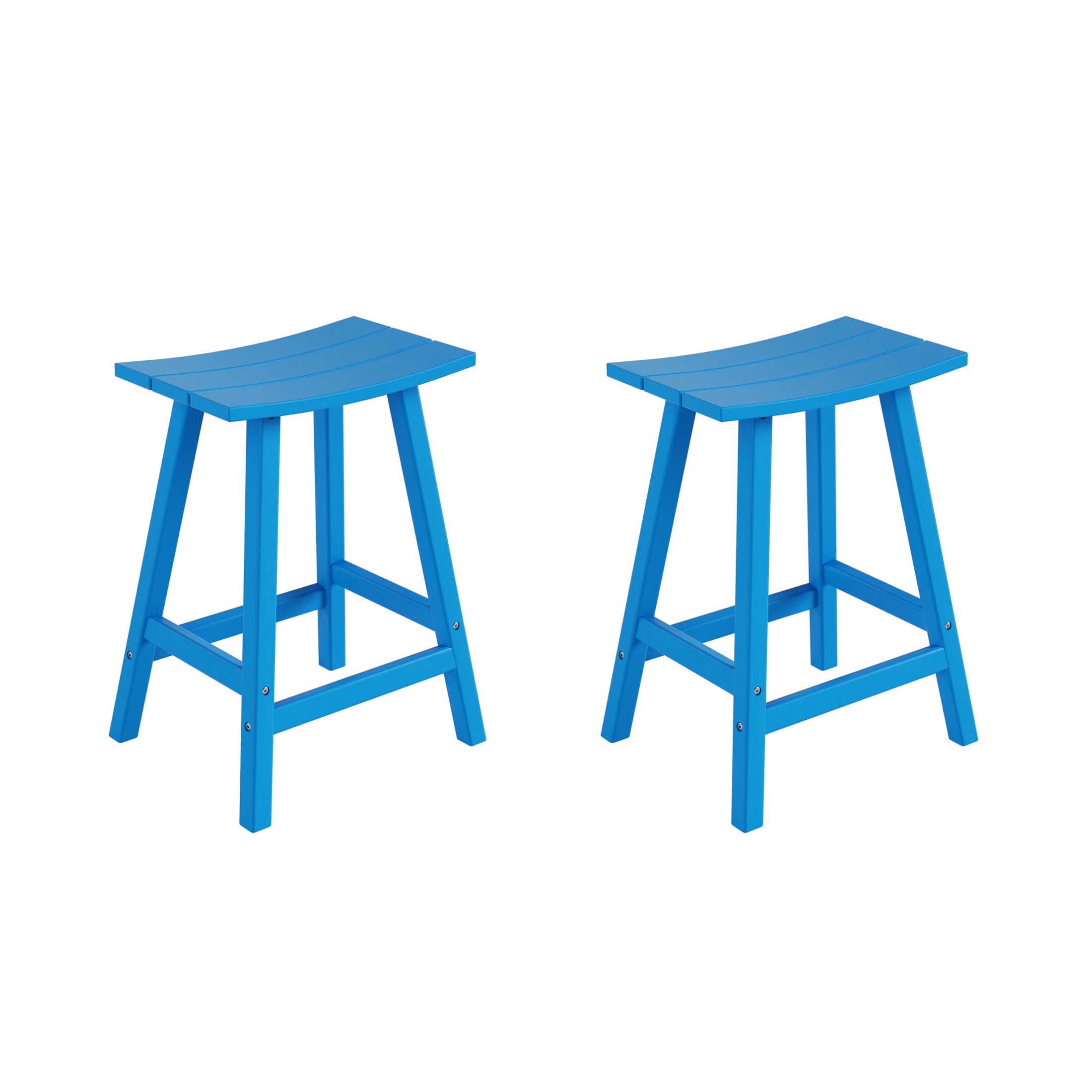 Malibu 24" HDPE Outdoor Patio Counter Height Bar Stools (Set of 2)