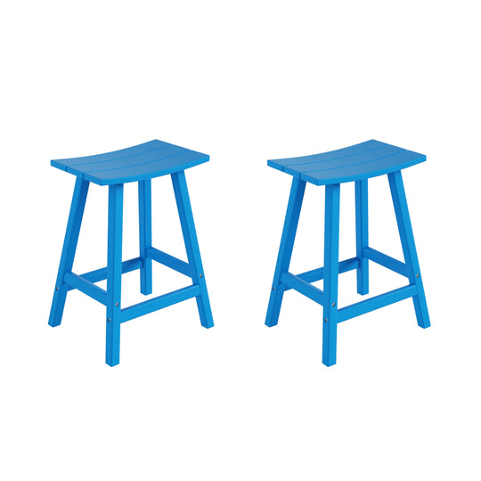 Malibu 2 piece set of 24" height Outdoor / Patio Saddle bar stools