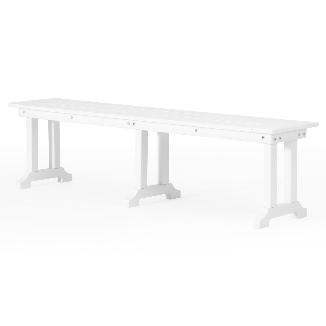 Malibu 65" Outdoor Patio Trestle Dining Bench