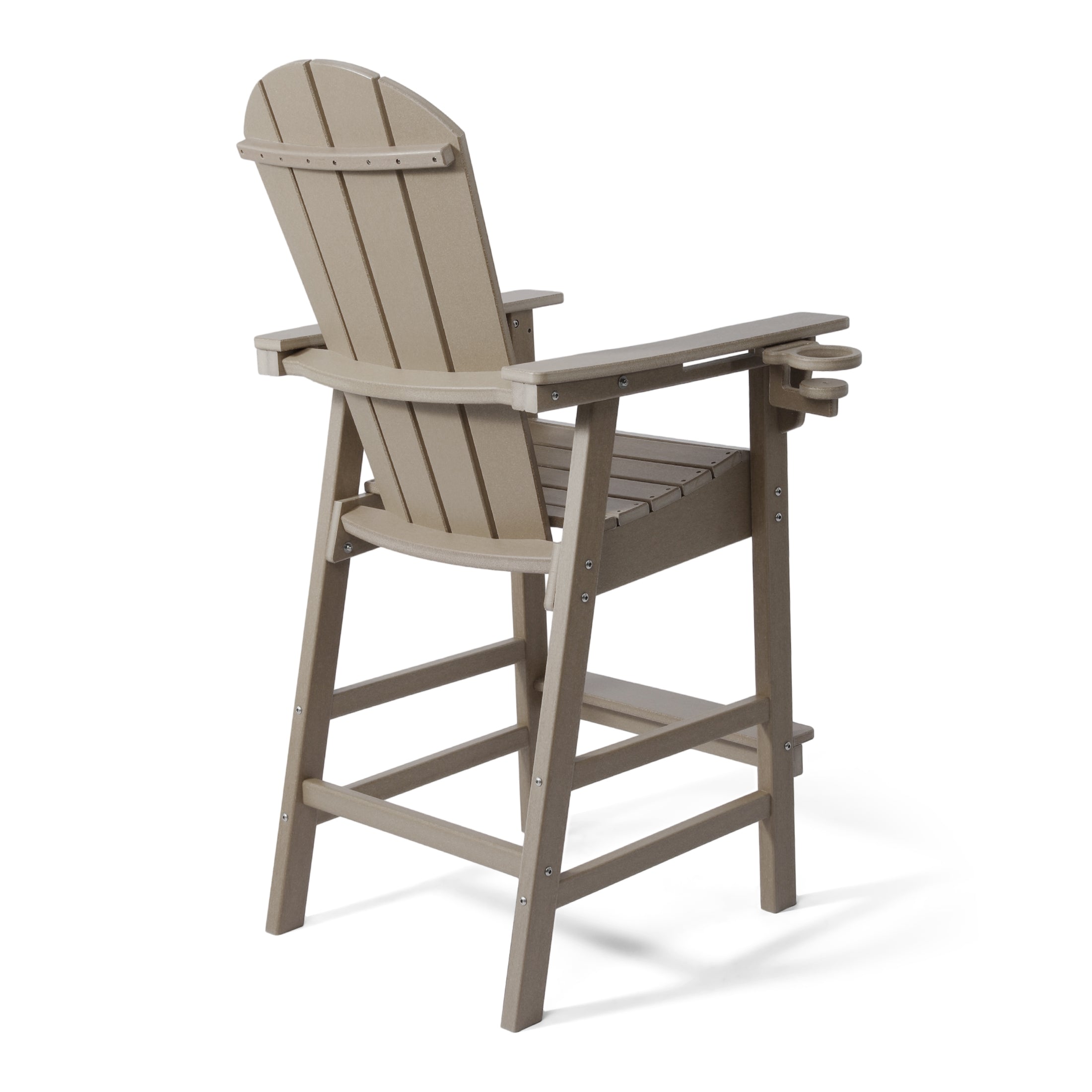 Malibu Outdoor HDPE Tall Adirondack Bar Height Chair With Cup Holder
