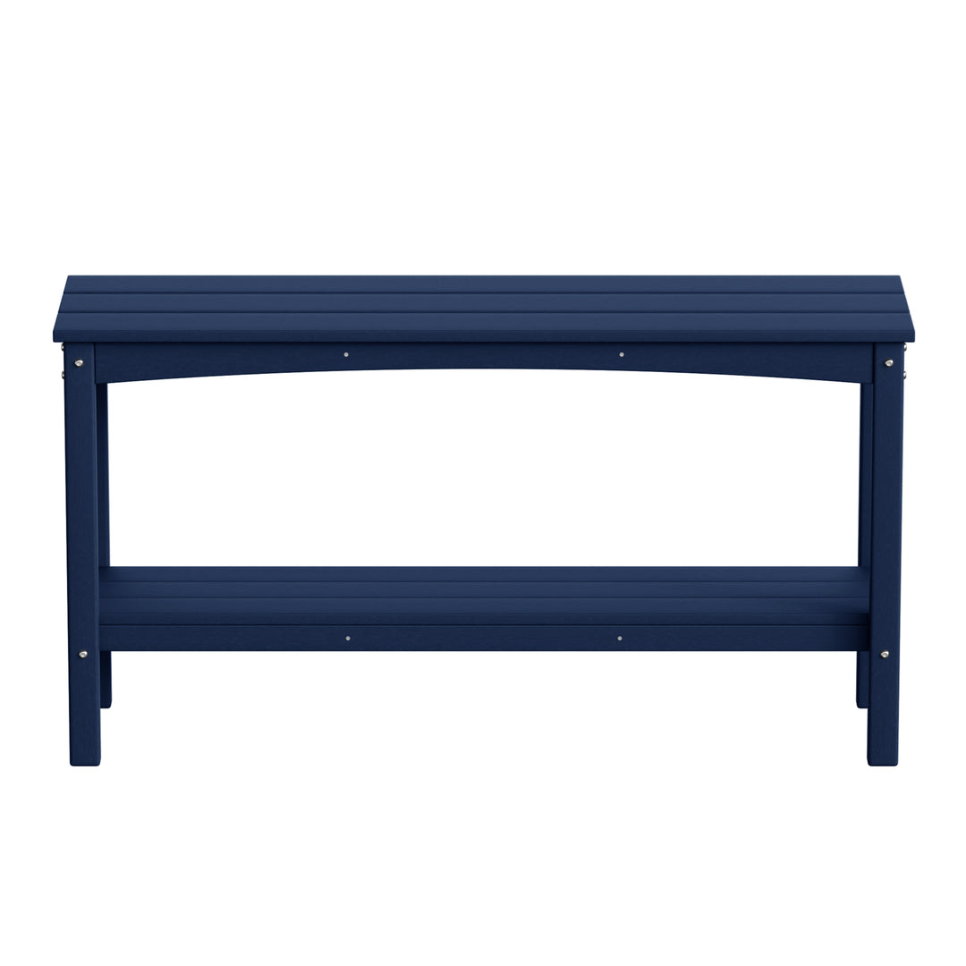 Malibu 55" Outdoor Patio HDPE Adirondack 2-Tier Shelf Console Table