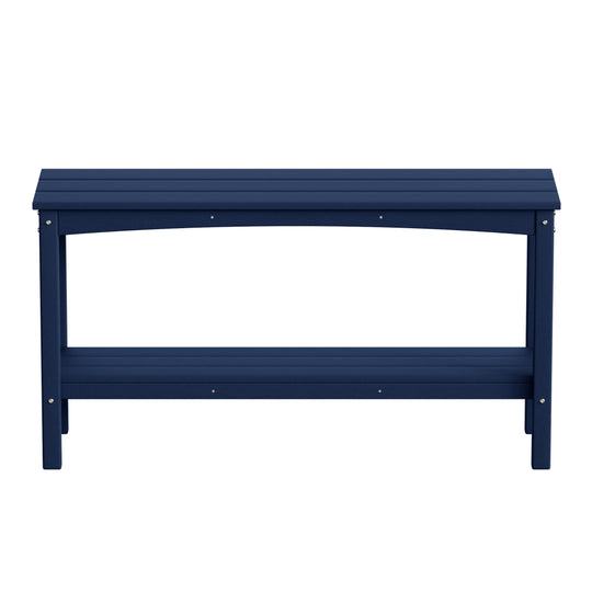 Malibu 55" Outdoor Patio HDPE Adirondack 2-Tier Shelf Console Table
