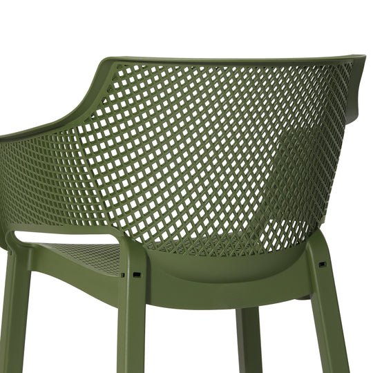 Playa Outdoor Modern Stackable Plastic Resin Patio Dining Armchair (Set of 4)
