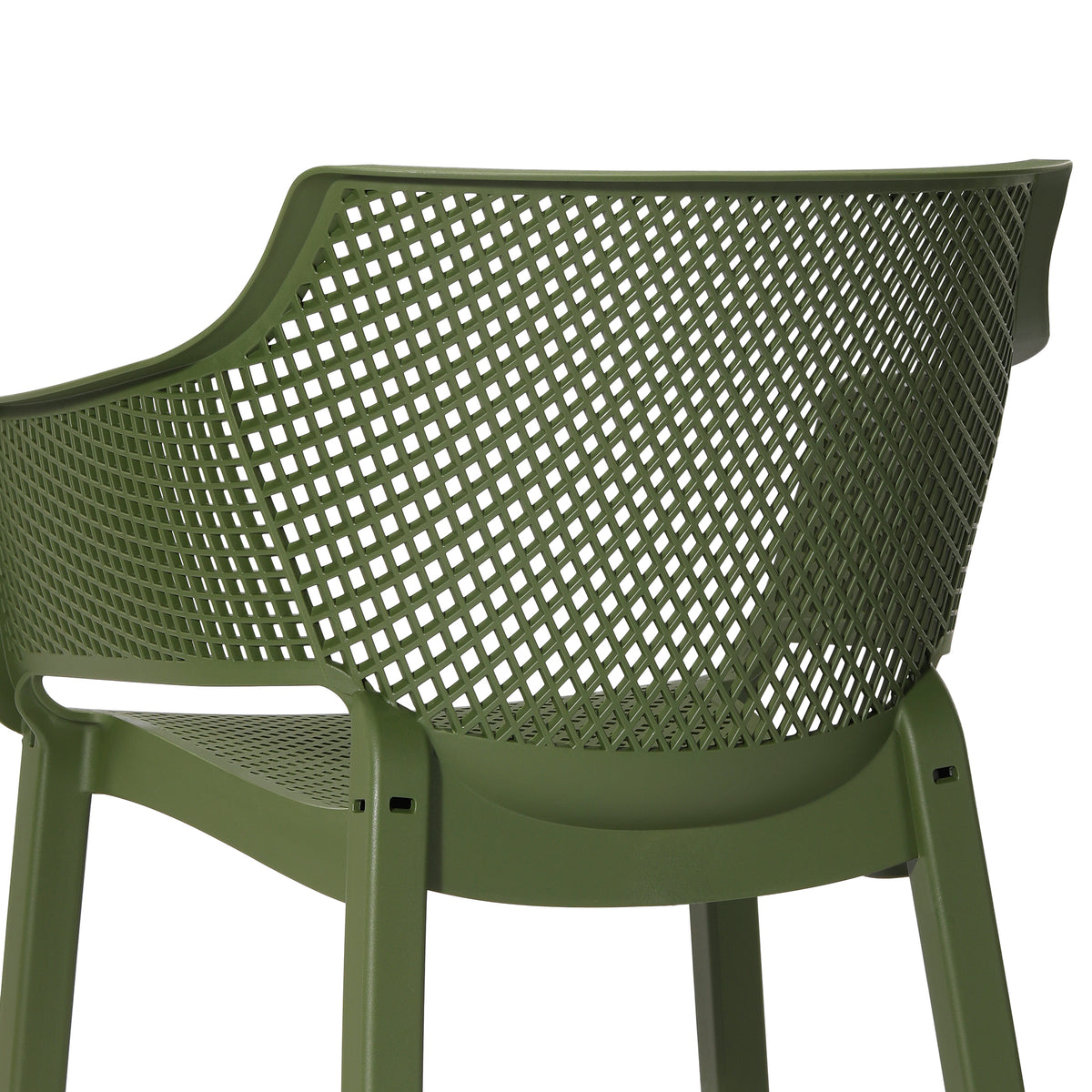 Playa Outdoor Modern Stackable Plastic Resin Patio Dining Armchair (Set of 4)