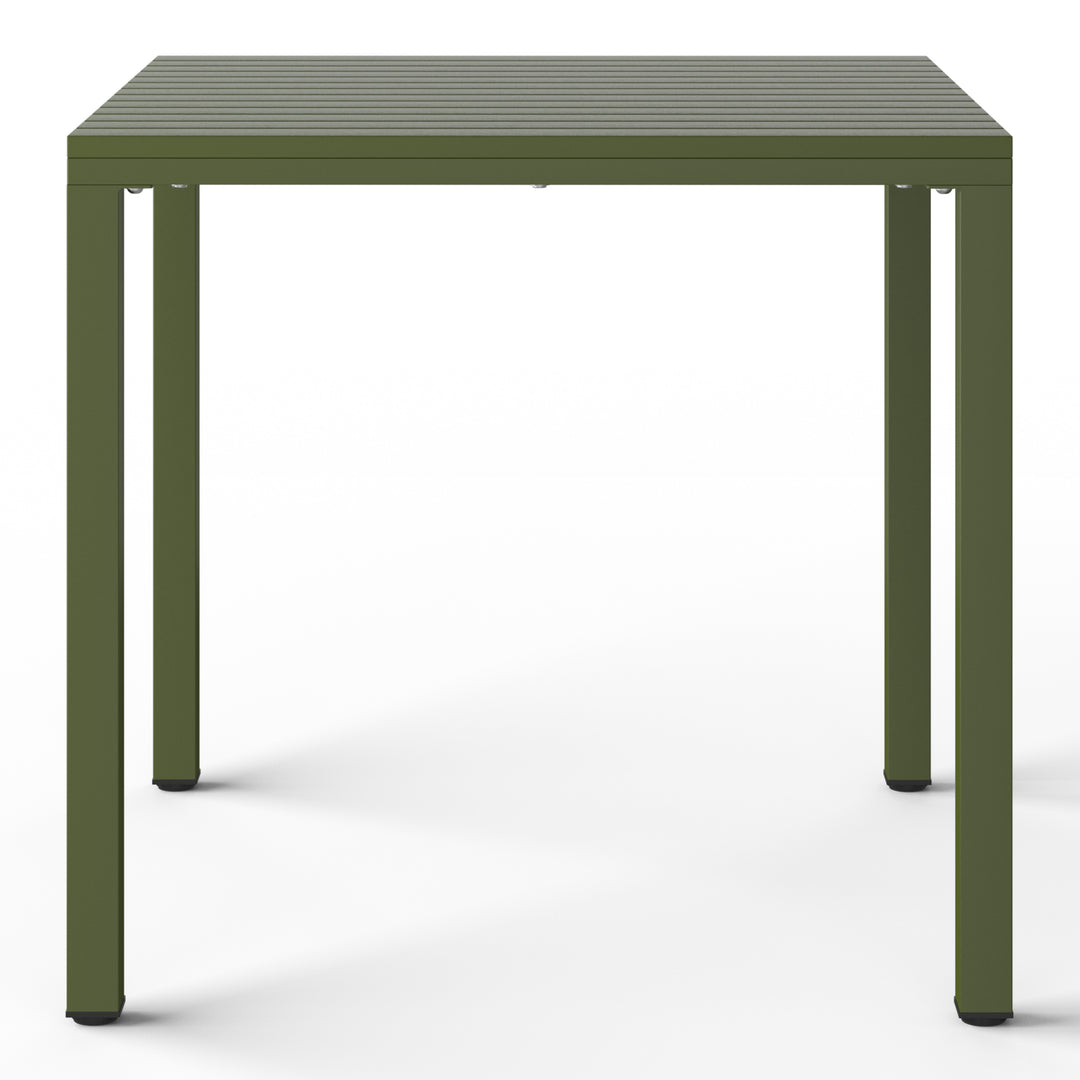 Playa 5-Piece Outdoor Metal Frame Dining Table Patio Set with Stackable Patio Dining Chairs