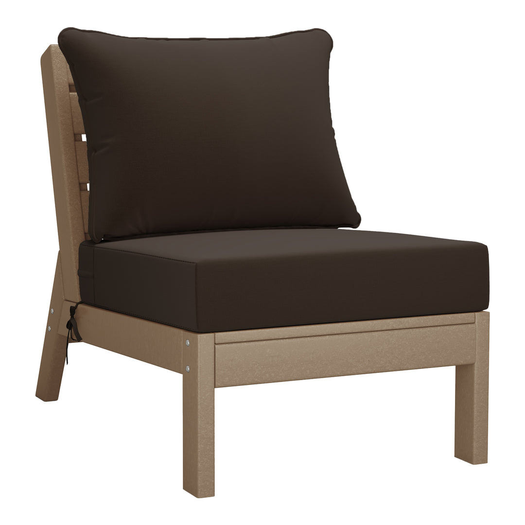 Avalon Outdoor Patio HDPE Sectional Sofa with Patio Cushions