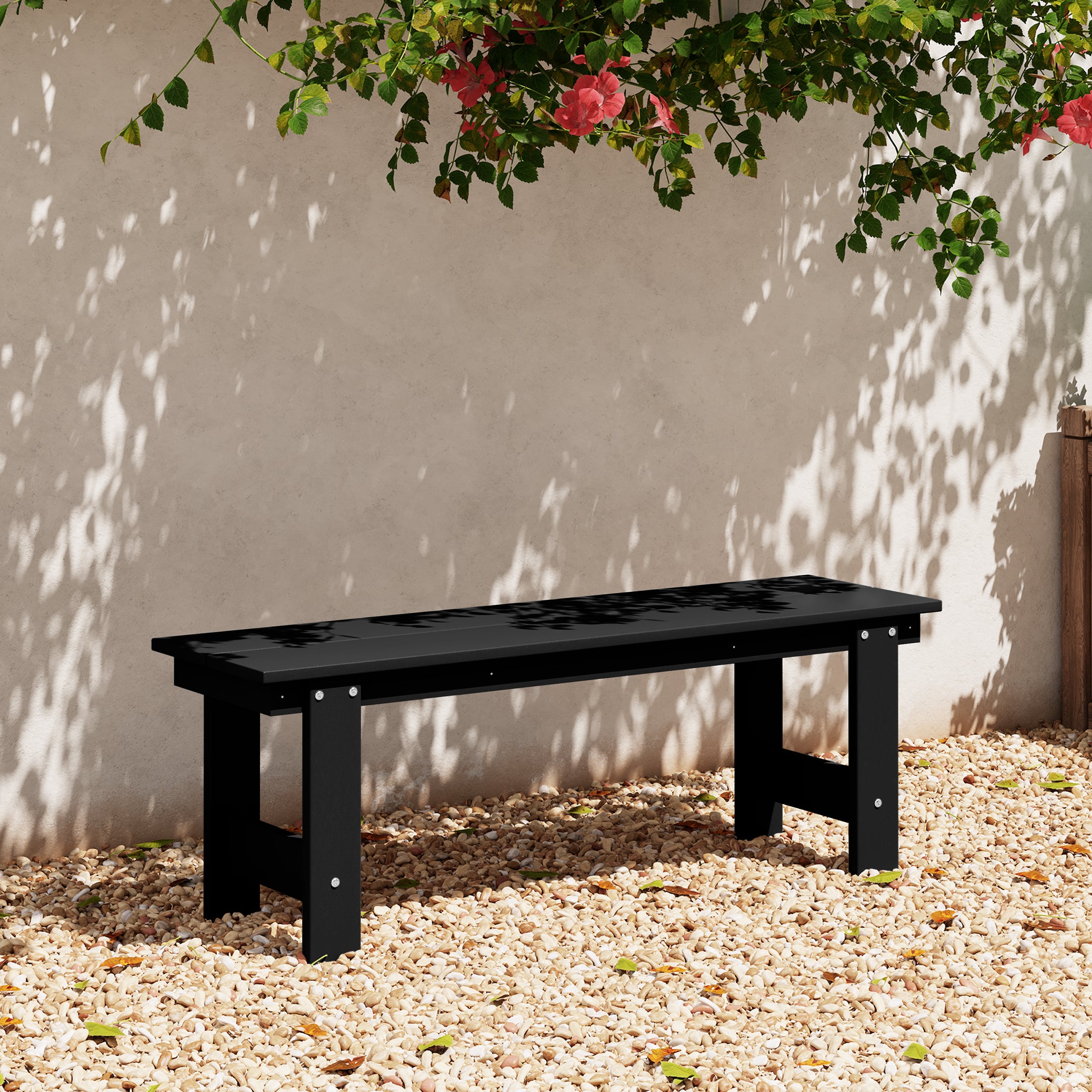 Ashore Outdoor HDPE 48" Modern Backless Patio Bench