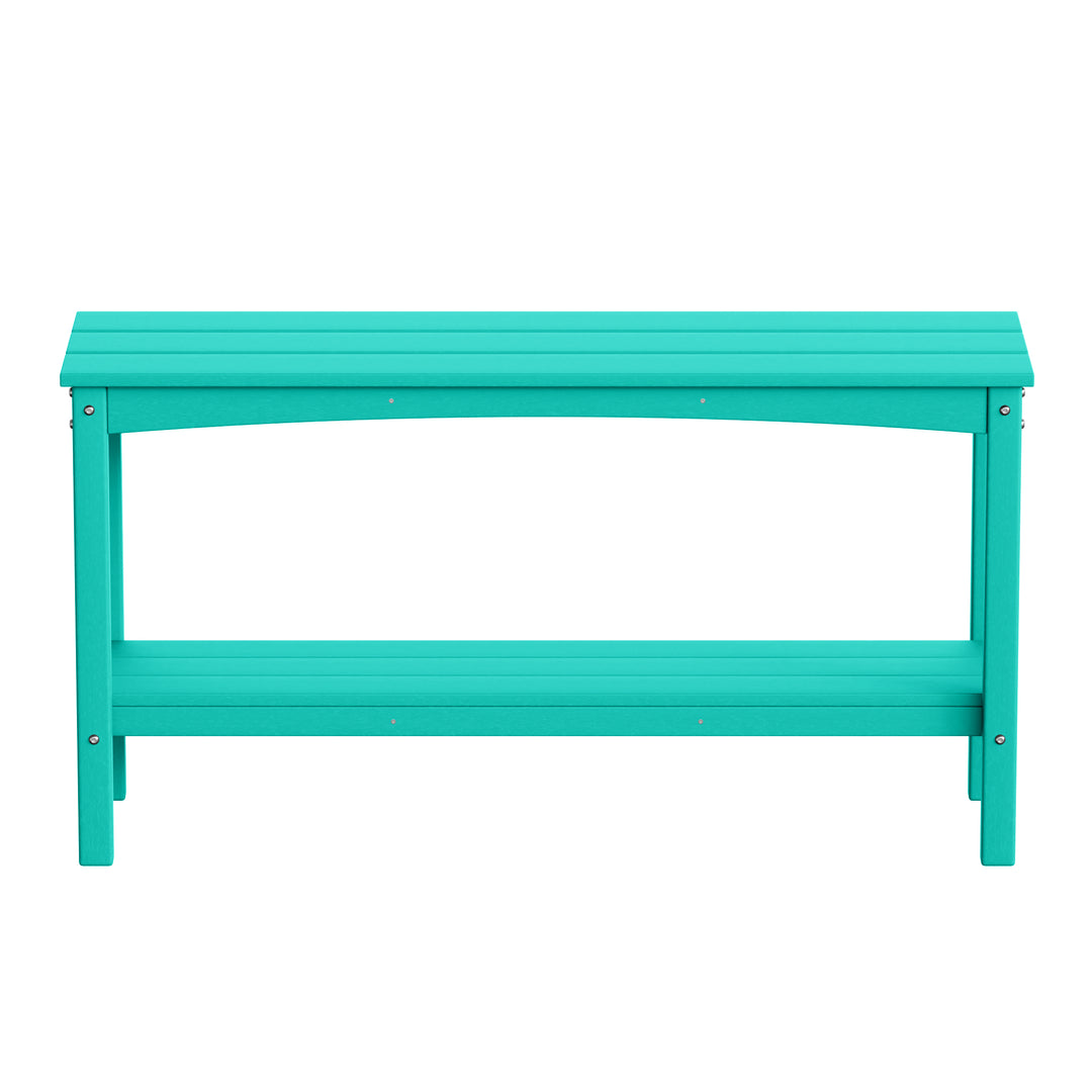 Malibu 55" Outdoor Patio HDPE Adirondack 2-Tier Shelf Console Table