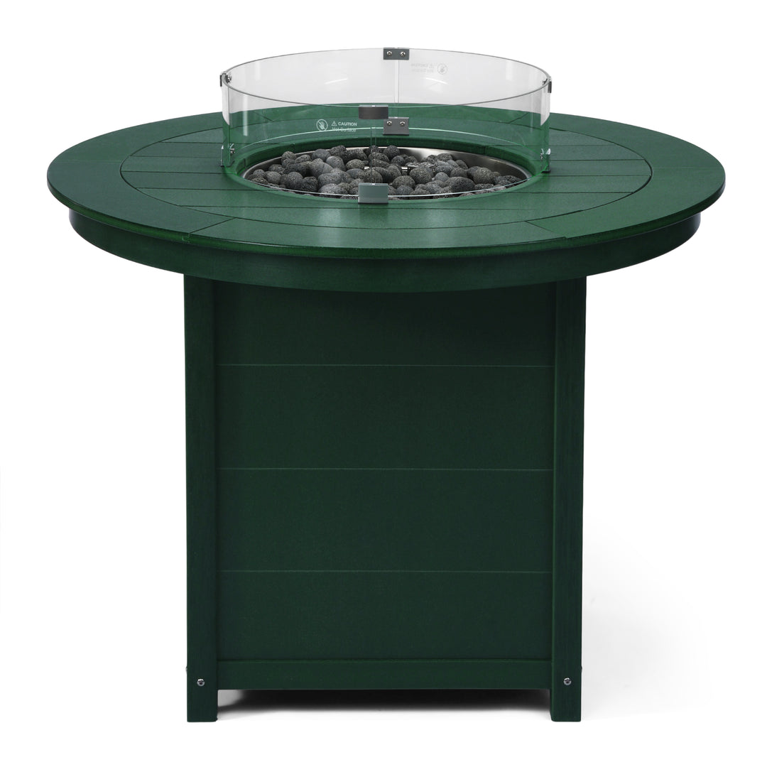 Helios 47" Modern Outdoor Patio Propane Round Counter Height Fire Pit Table