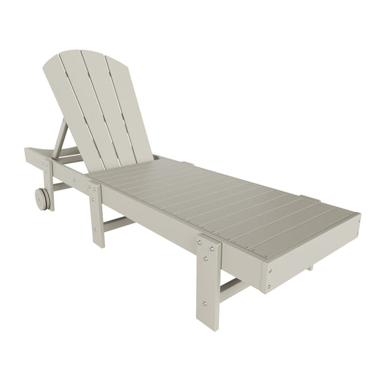 Malibu Adirondack Poly Reclining Chaise Lounge With Wheels