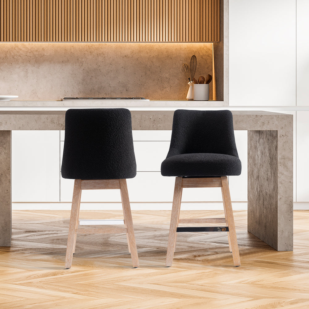 Genevieve 26" Upholstered Swivel Counter Height Bar Stools (Set of 2)