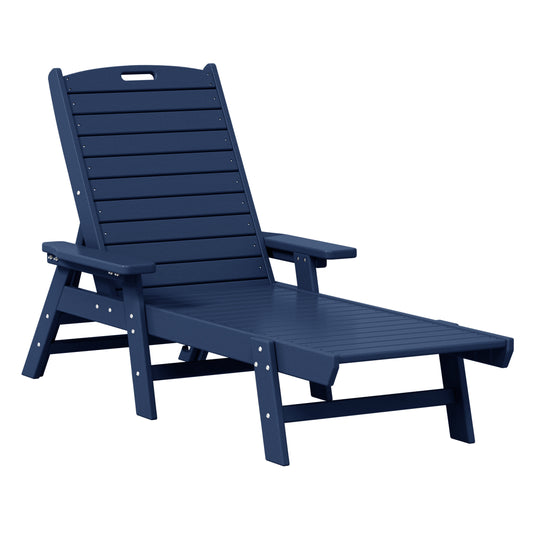 Malibu Poly Reclining Chaise Lounge Set With Table
